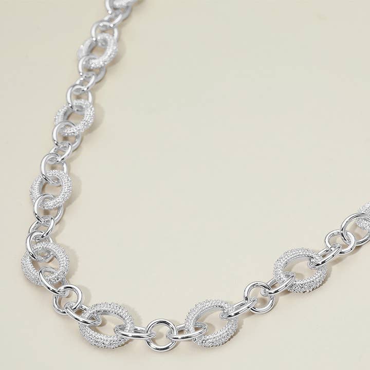 Chunky Textured Link Chain Necklace for wholesale by Sensibling Corp.