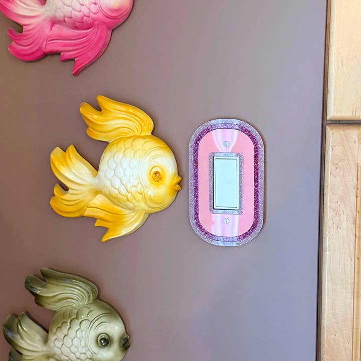 The Kitschy Cactus - Wholesale Light Switch Cover/Plate - Pink Glitter (rocker switch) - Light Switch Cover1