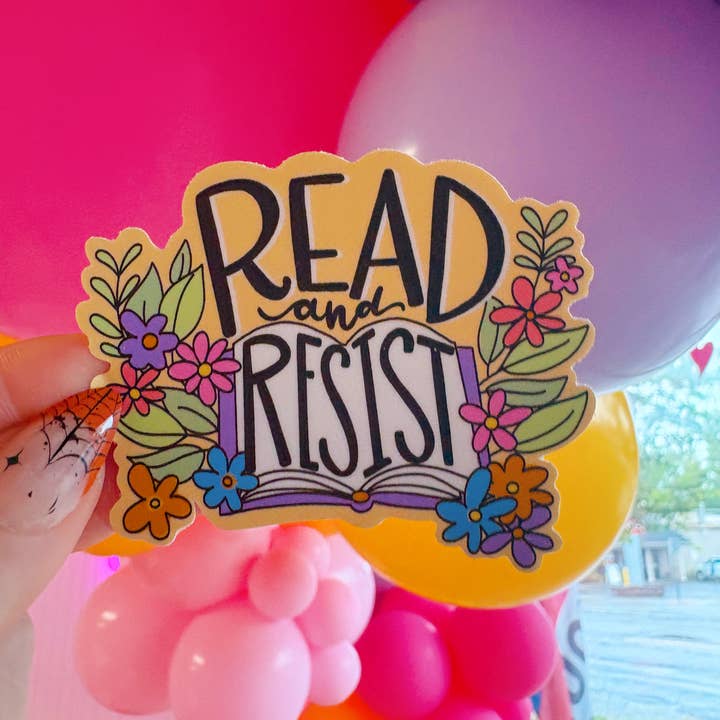 NatterDoodle - Wholesale Sticker - Read and Resist Book Library Activist Progressive Sticker2