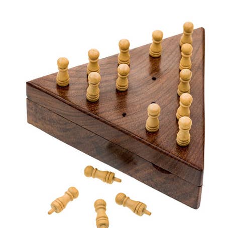 Matr Boomie Fair Trade – wholesale Board game – Triangle Peg Board Game - Handcrafted Wood0