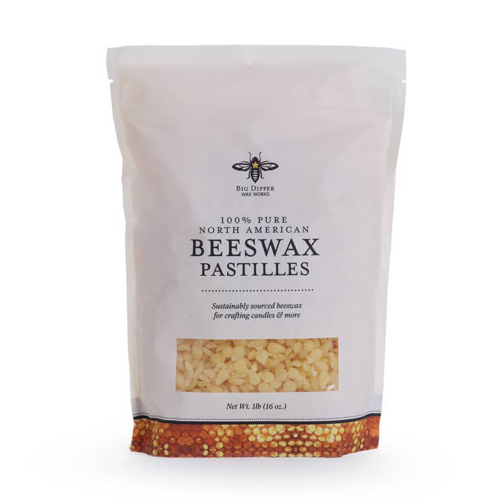 Big Dipper Wax Works Pure North American Beeswax Pastilles for Candle Making, Natural, 1 Pound, Sustainably Sourced for wholesale by Big Dipper Wax Works