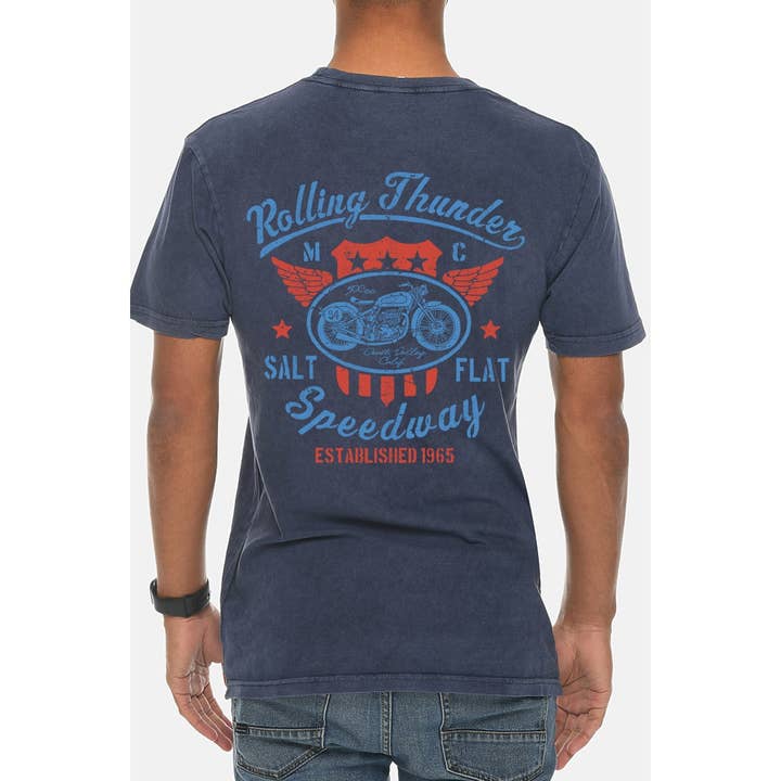 VINTAGE GRAPHIC MINERAL WASHED MENS TEE for wholesale by HUENIQ