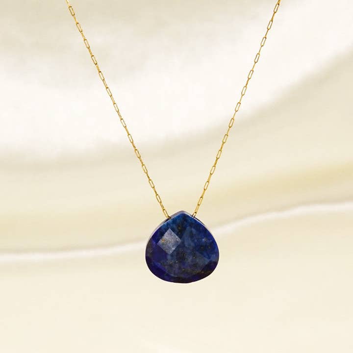 Perimade & Co. LLC - Wholesale Pendant/Charm Necklace - Color Crystal Raw Stone Pendant Necklace in Stainless Steel