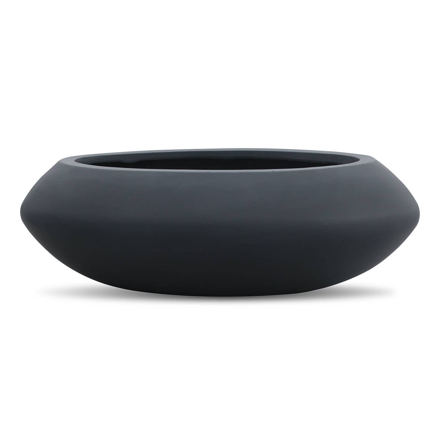 Vasesource - Wholesale Plant Pot - Matte Black Boat Fiberstone Planter (SAFINA7BL)0