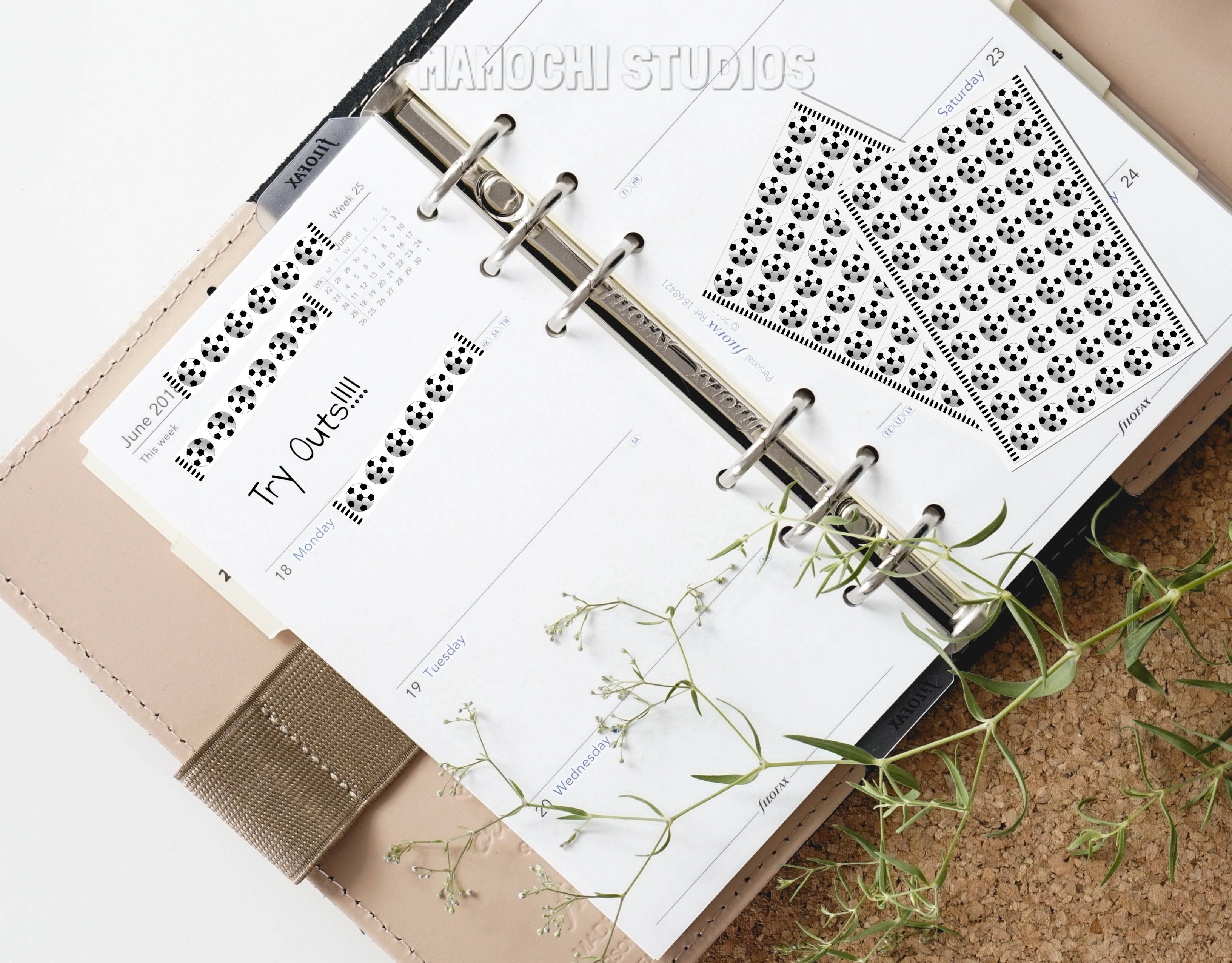 MaMochi Studios - Wholesale Sticker - Washi Tape Mini Sticker Sheet - Soccer Balls, Futbol Sports3