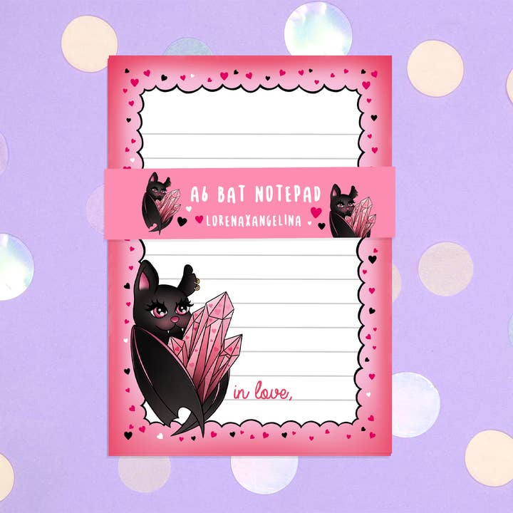 LorenaxAngelina - Wholesale Planner - Crystal Bat Notepad/Kawaii Witchy Planner Pink3