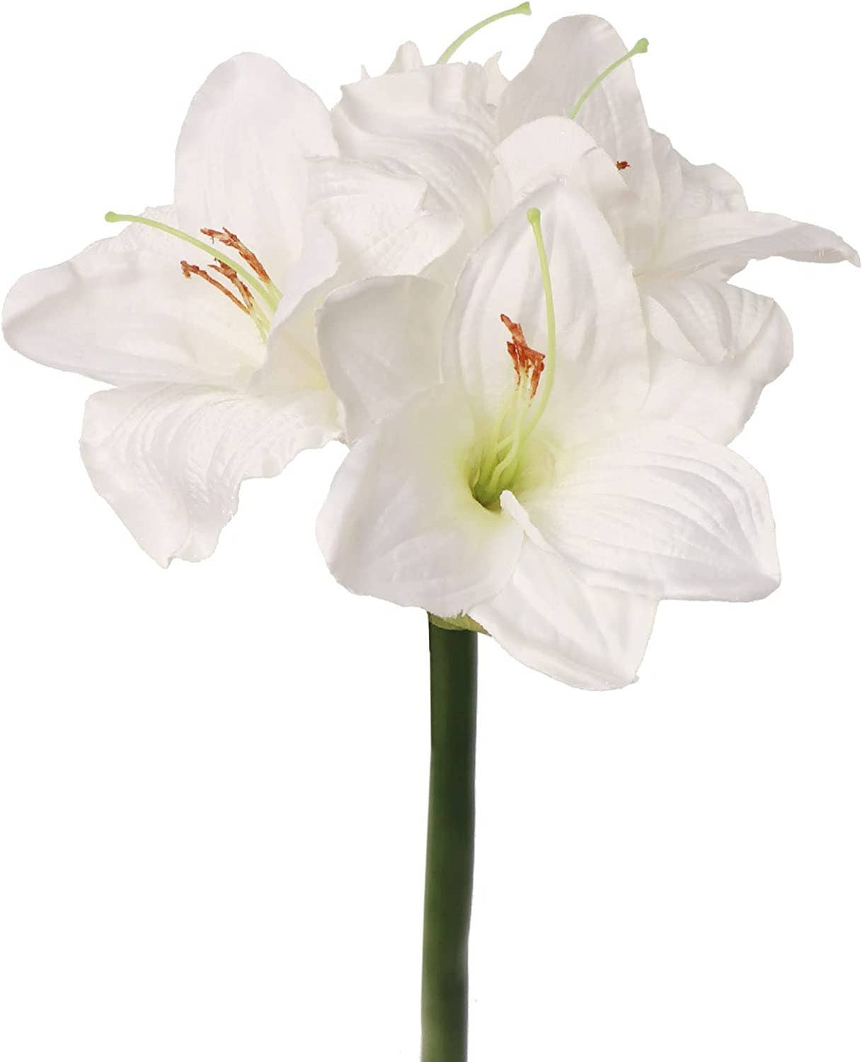 Larksilk - Wholesale Artificial Flowers - 28" Amaryllis W/3 Flowers, 1 Bud - White Faux0