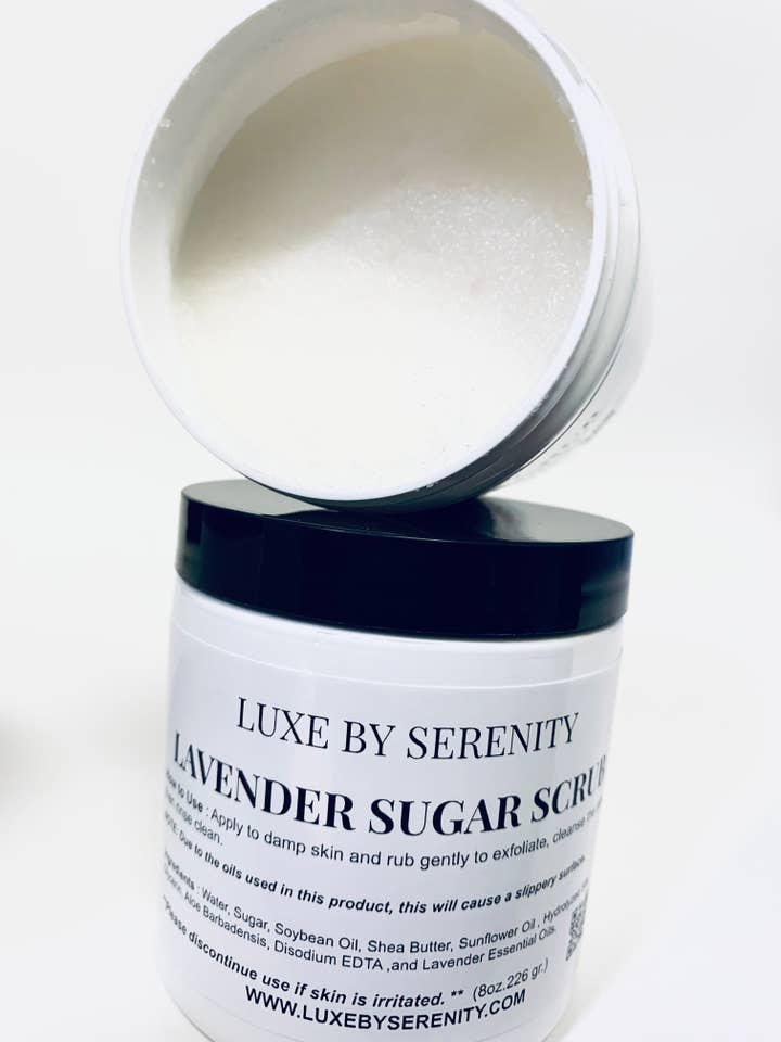 Lavender Sugar Body Scrub for wholesale by Luxe By Serenity