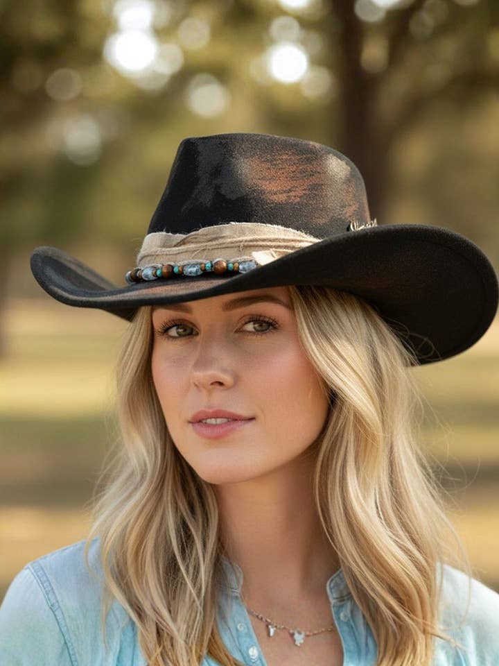 Durango Dusk Black Vintage Felt Cowgirl Hat for wholesale by Wholesale Accessory Market