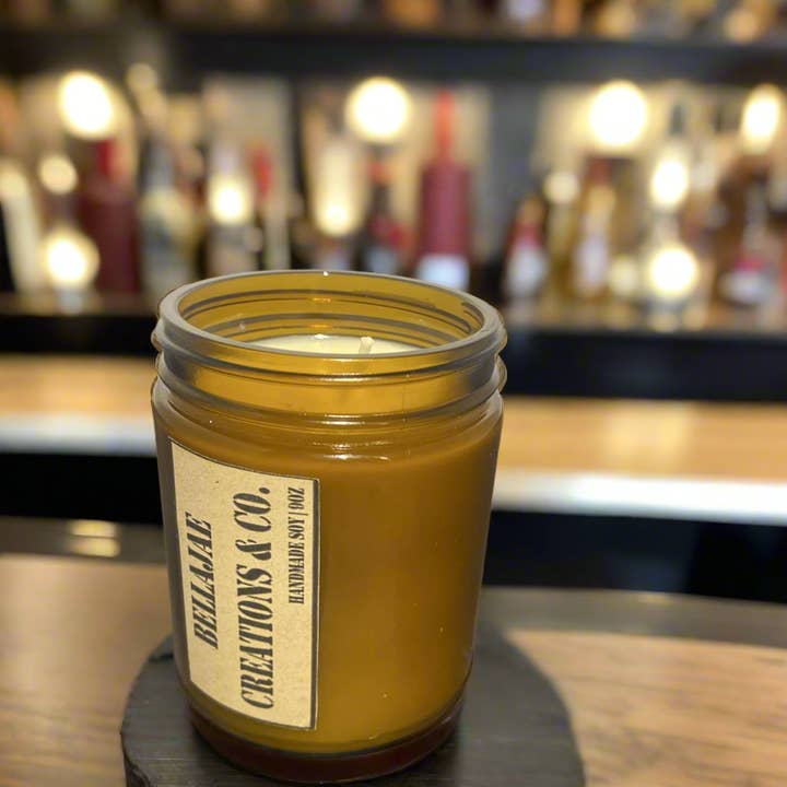 Dad Collection: Leather Scented 9oz Soy Candle for wholesale by BellaJae Creations & Co.