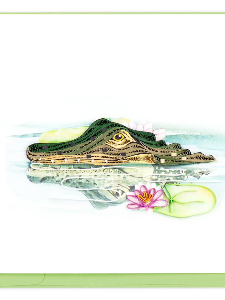 Alligator Quilled Greeting Card for wholesale by Quilling Card