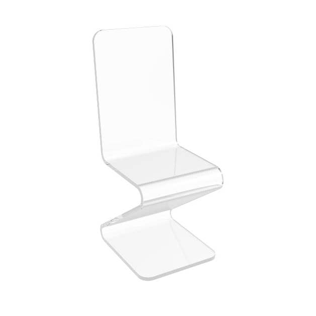 FIXTUREDISPLAYS - Wholesale Chair - Chair, Clear Ghost Acrylic Z Leg Design Returned Unit 10035 2