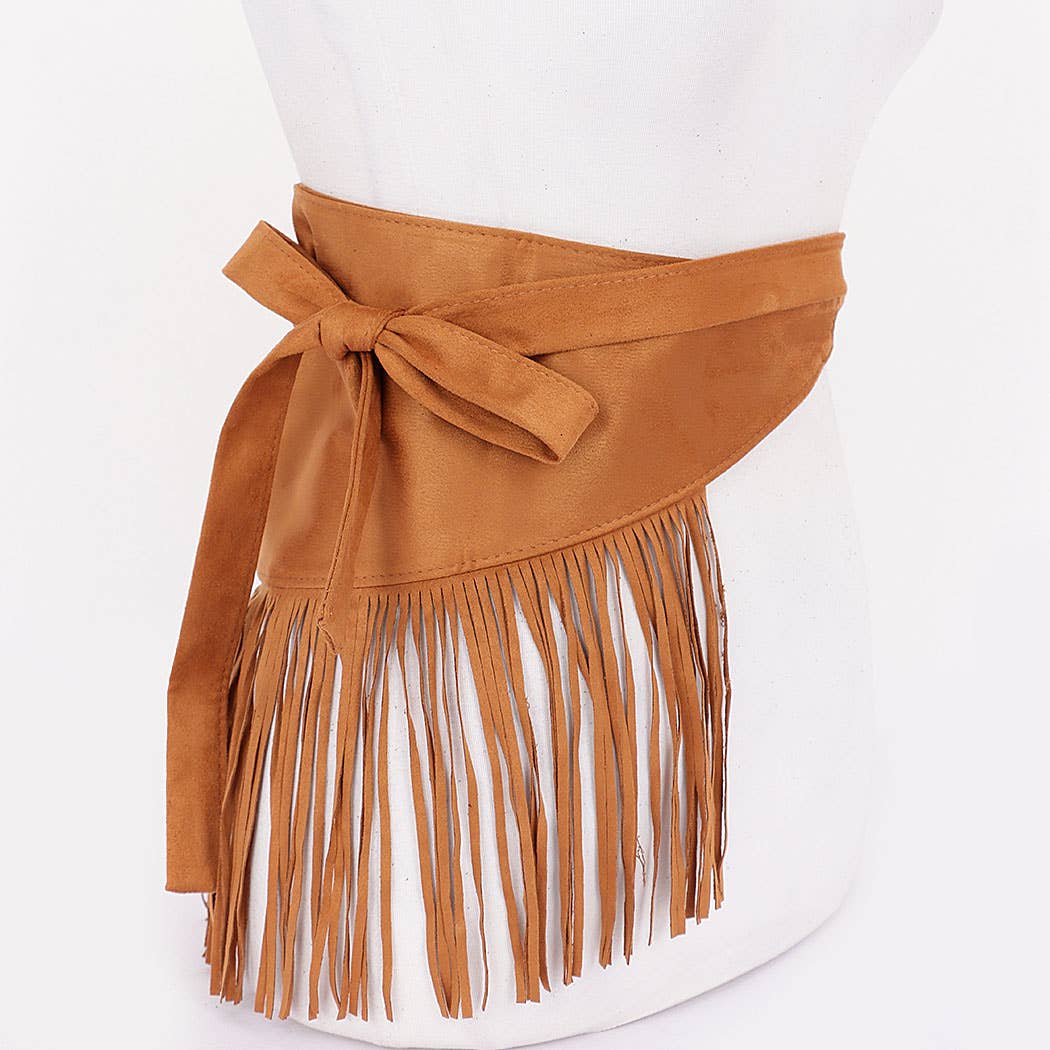 3AM BY H&D ACCESSORIES – Engroshandel Bælte - Dame – Faux ruskind frynsebælte10