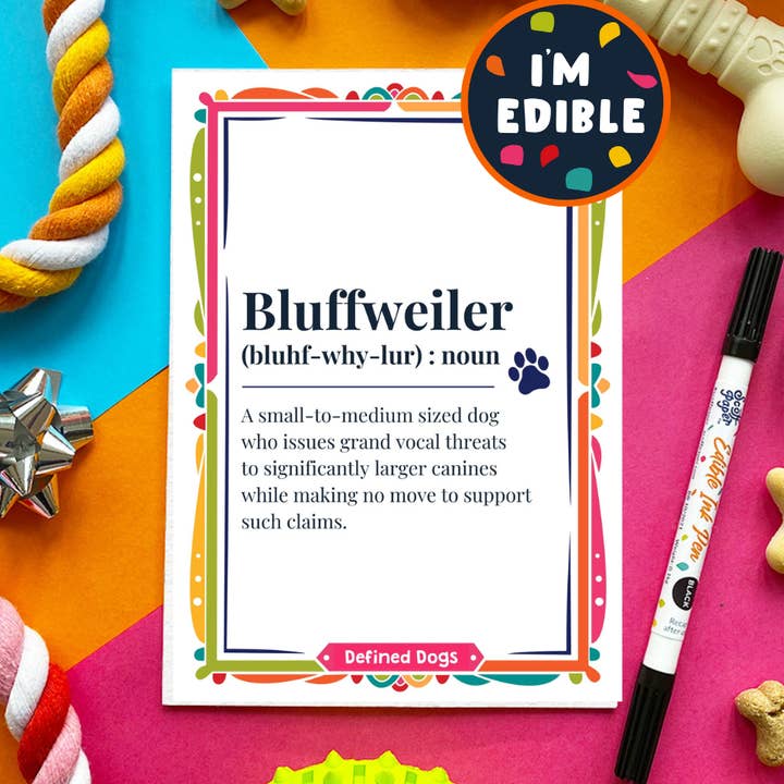 Tarjeta comestible para perros Bluffweiler para venta al por mayor de Scoff Paper