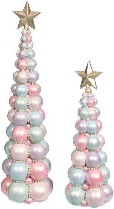 Dunn Deals - Wholesale Christmas decoration - Santa's Sweet Shoppe Collection - Christmas Ball Tree - Set of 2