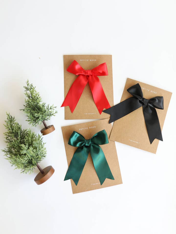 The Holiday Satin Bow for wholesale by Petite Moss