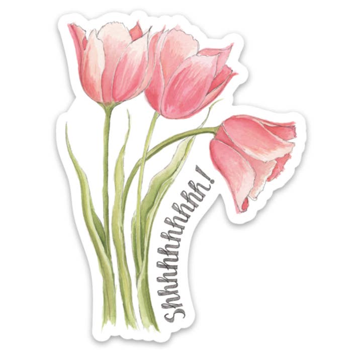 Shhhhhhhhh Sticker for wholesale by Naughty Florals