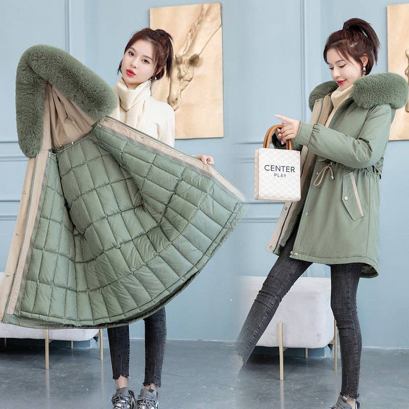 Marayn - Wholesale Parka - Women's - Chic 2025 Detachable Liner MidLength Winter Parka16