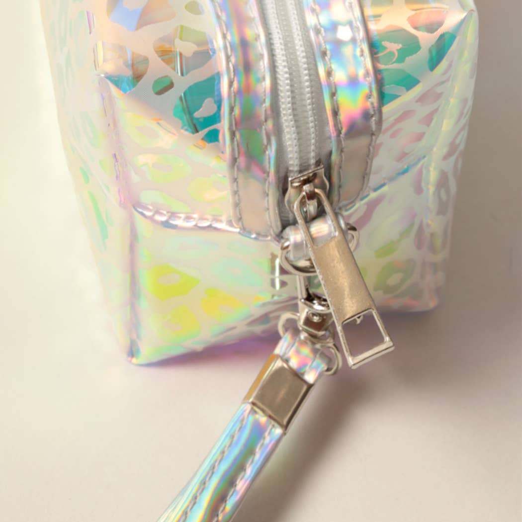 CLEAR Hologram Leopard Print PVC Pouch Bags for wholesale on Faire6