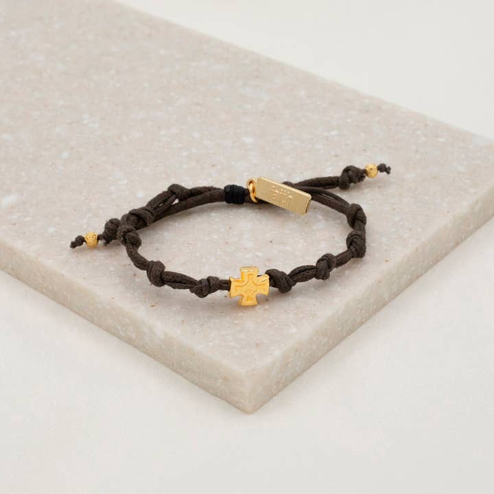 My Saint My Hero - Wholesale Charm/Dangle Bracelet - Surrender Prayer Bracelet-Brown/Gold
