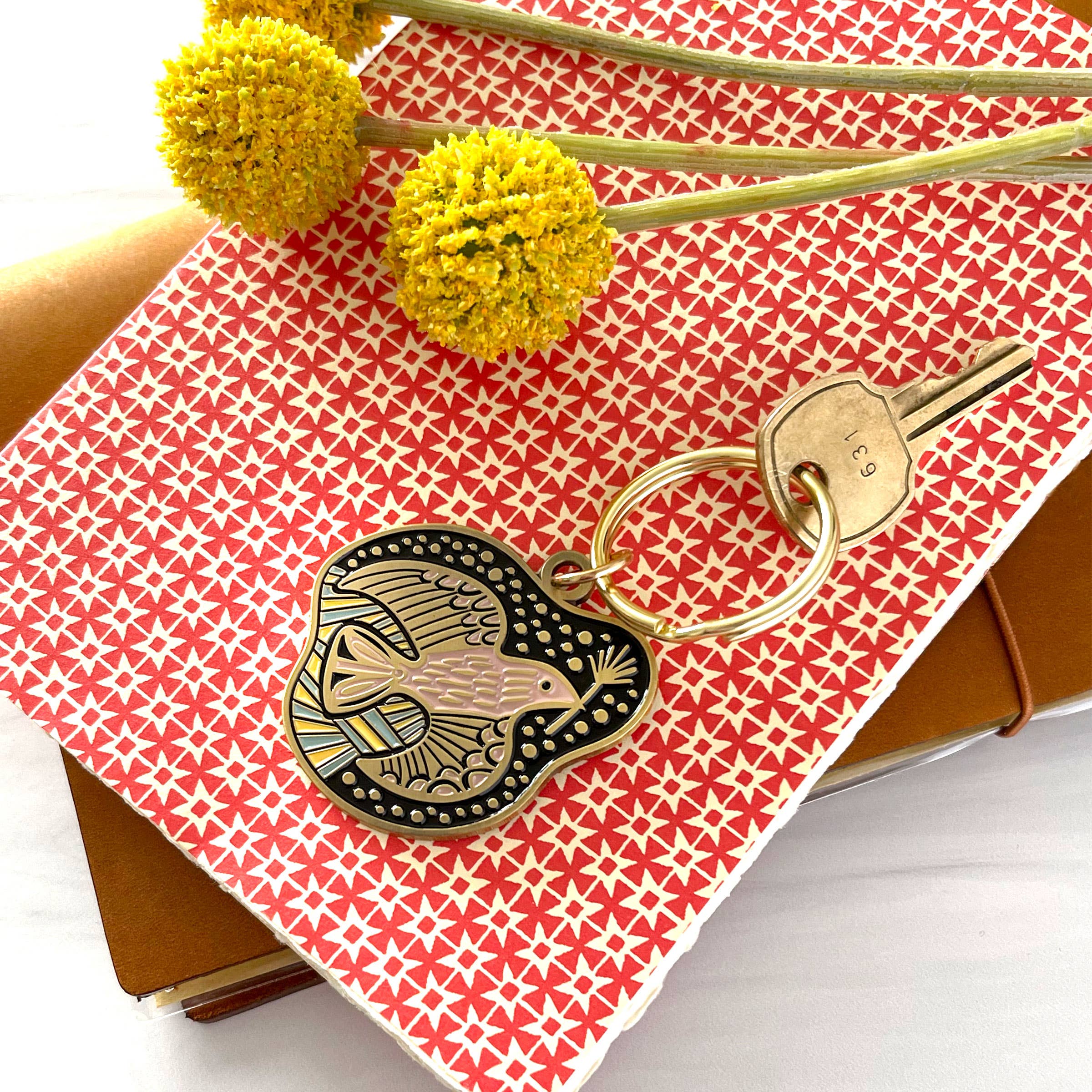 Paper Parasol Press - Wholesale Keychain - Women's - Folk Guide Bird Enamel Keychain3