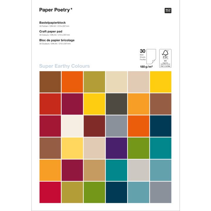 MacPherson's - Wholesale Sketchbook/Sketchpad - Rico Design Paper Pad, Earthy Colors Pad