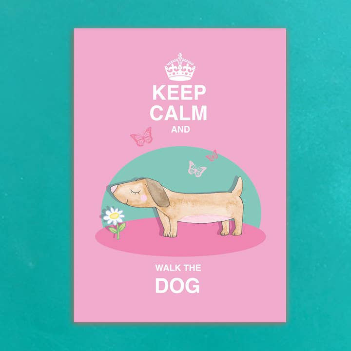 Keep Calm & Walk the Dog Postcards set of 12 for wholesale by Siobhan at april rose