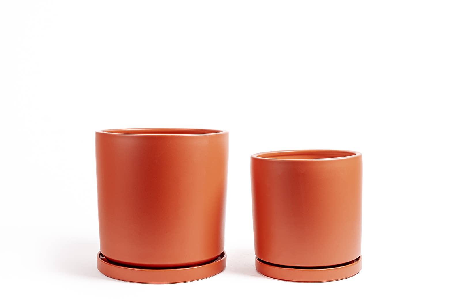 Momma Pots - Vente Pot - Pots cylindriques de 10,5 pouces (1 pièce) et 12,5 pouces (1 pièce) avec soucoupes à eau5