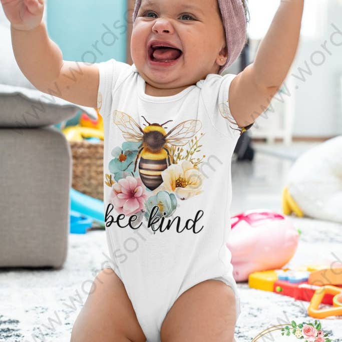 Baby-T-Shirt - Floral Bee Kind für den Großhandel von Words of Ivy