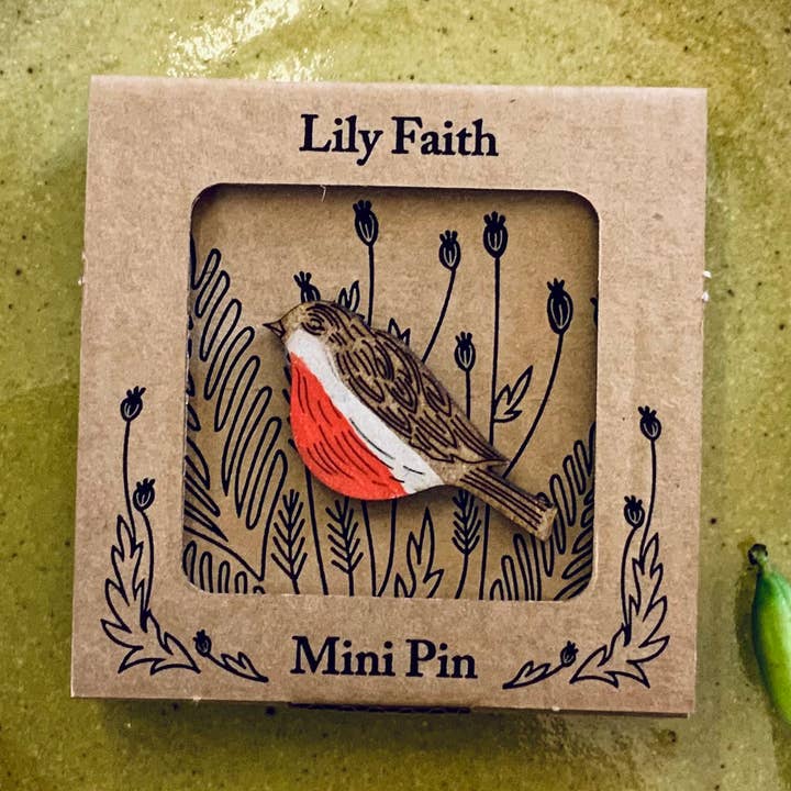 Robin Mini Pin Brooch for wholesale by Lily Faith