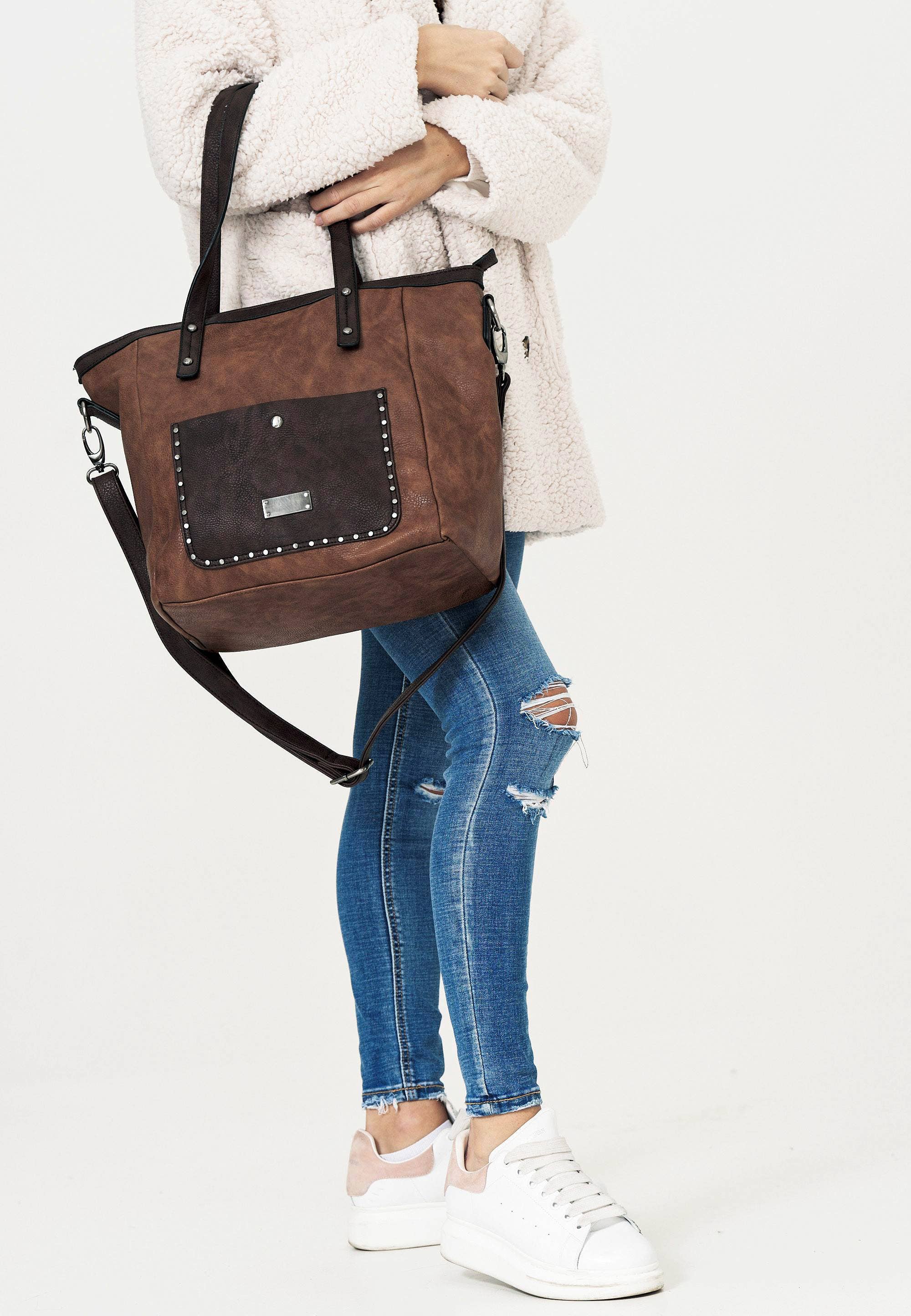 HJS - Wholesale Shoulder Bag - Women's - Studded handbag | modern city look8