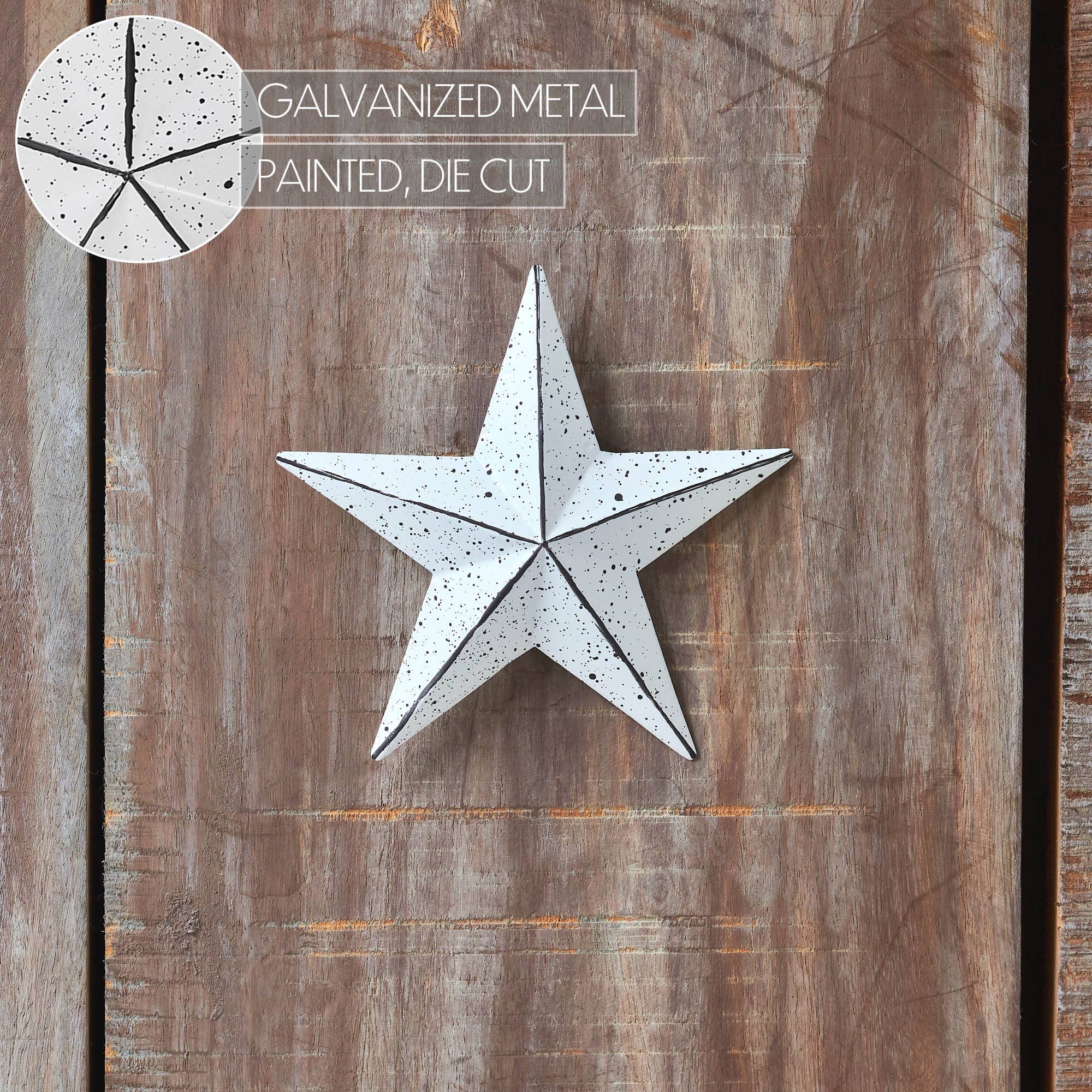 VHC Brands - Wholesale Wall Accent - Metal Star Speckled White Distressed 4x45