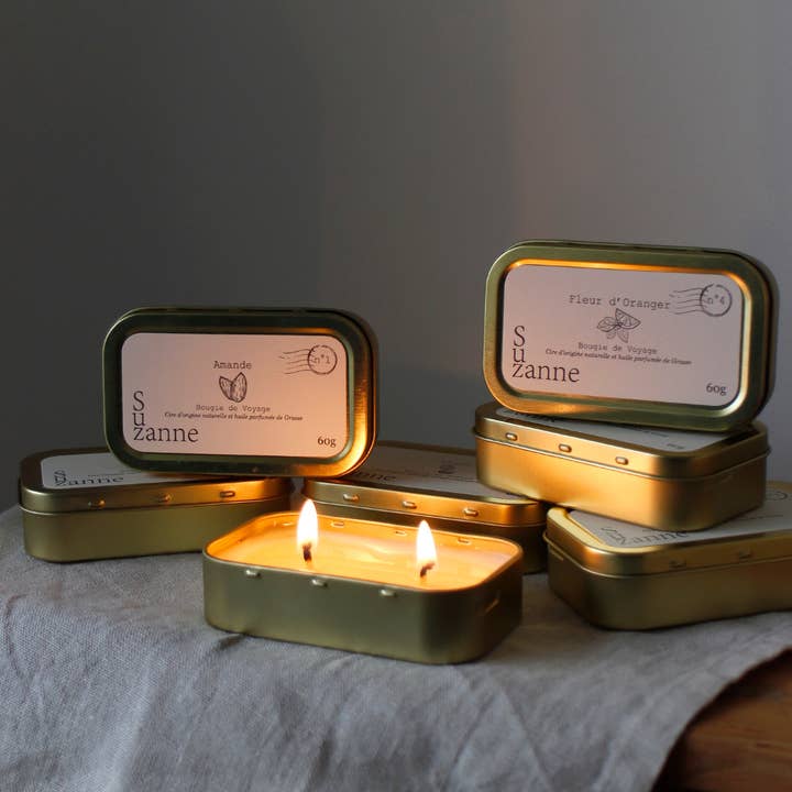 Bougies de Voyage de Suzanne : lot de parfums best-sellers pour la vente par Suzanne La Naturelle