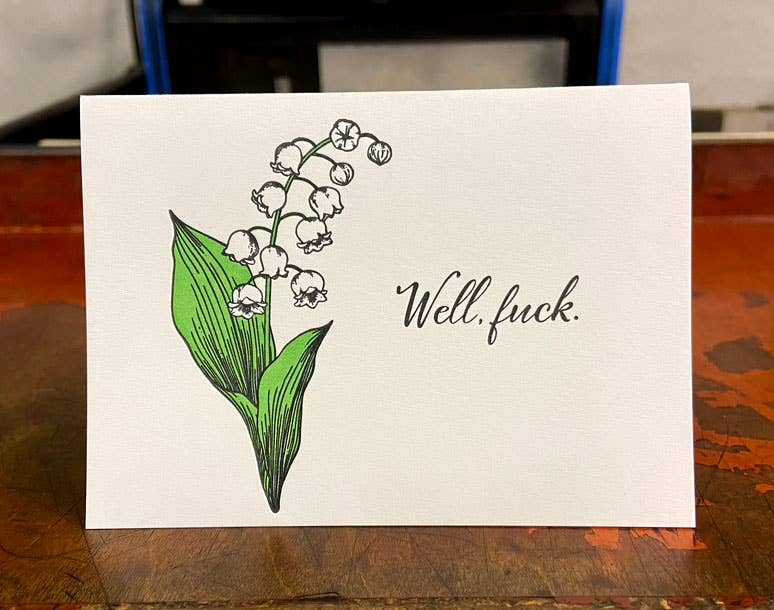 Lady Pilot Letterpress - Wholesale Everyday Greeting Card - Well Fuck Greeting Card2