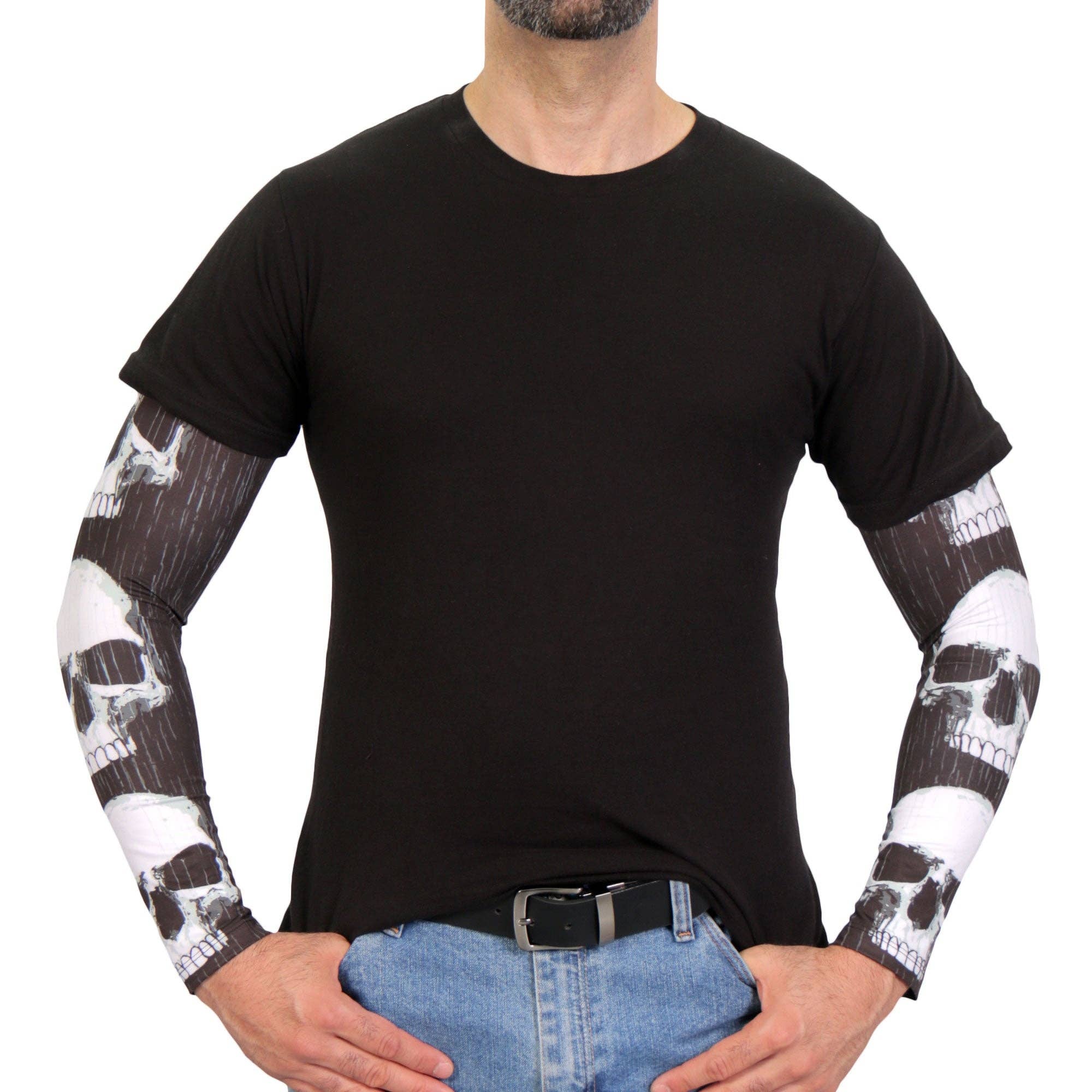 MULTI Hot Leathers ARM1001 2nd Amendment Skull Arm Sleeve for wholesale on Faire0