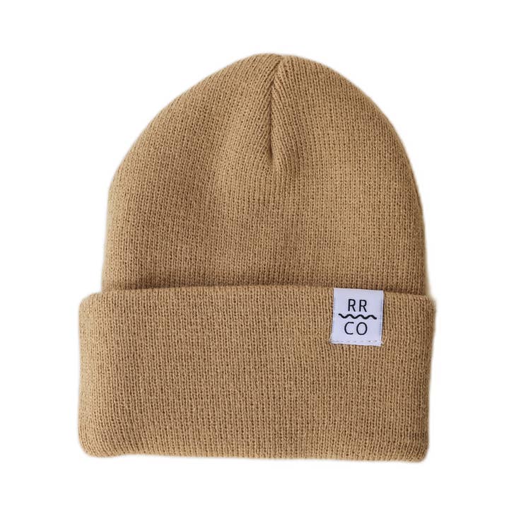 Thin Knit Beanie in Almond for wholesale by RAD RIVER CO.