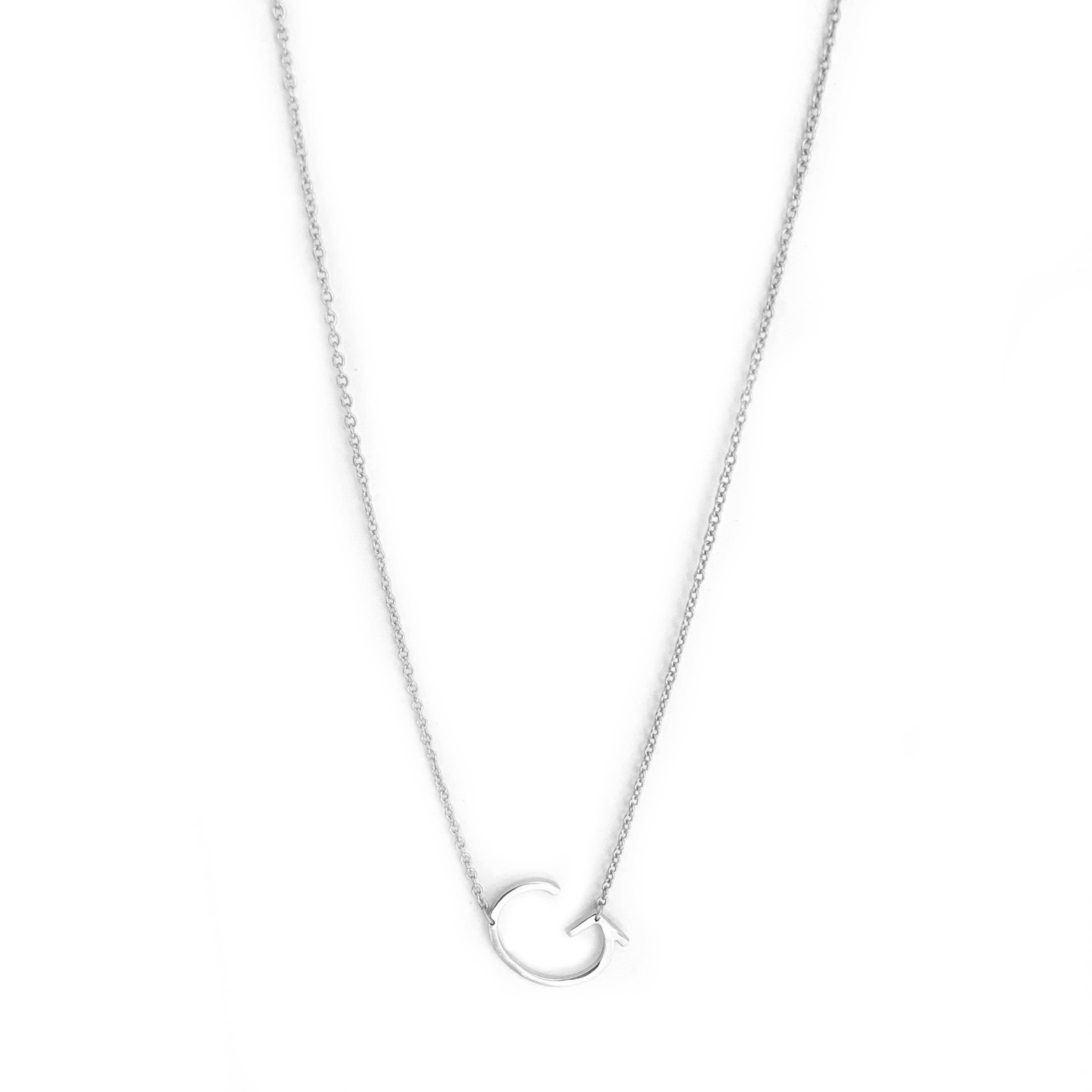 Marlyn Schiff - Wholesale Pendant/Charm Necklace - sterling silver sideways initial necklace8
