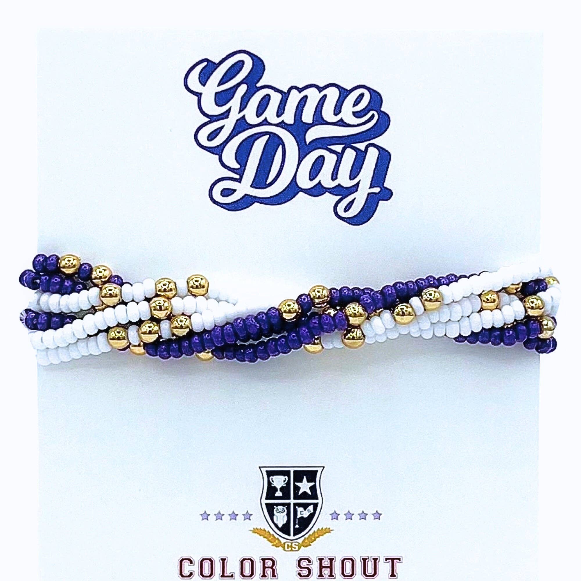 Color Shout - Wholesale Jewelry Set - Game Day Team Colors: Set of 6 Stretch Bracelets22