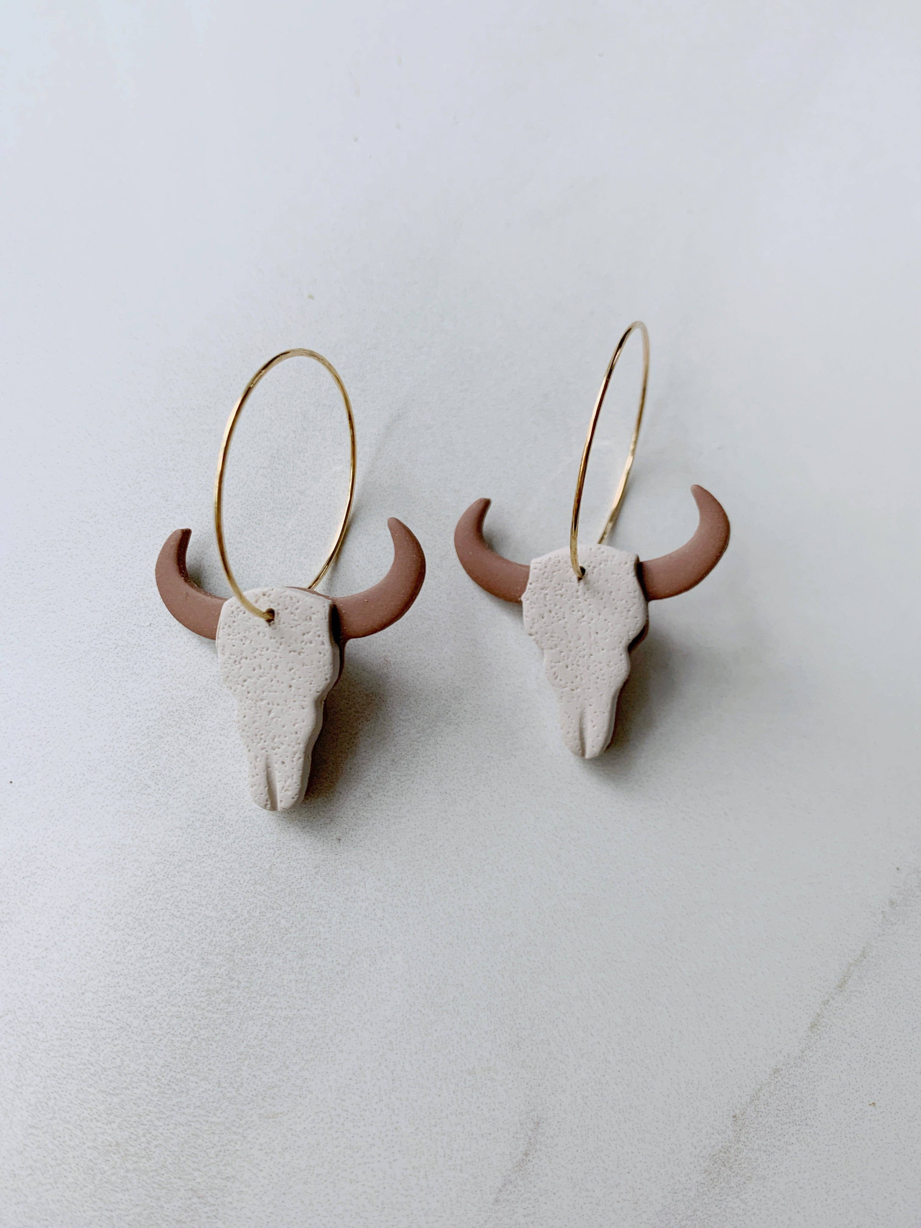 Clay By Denae - Wholesale Hoop Earrings - Longhorn Hoop Earring