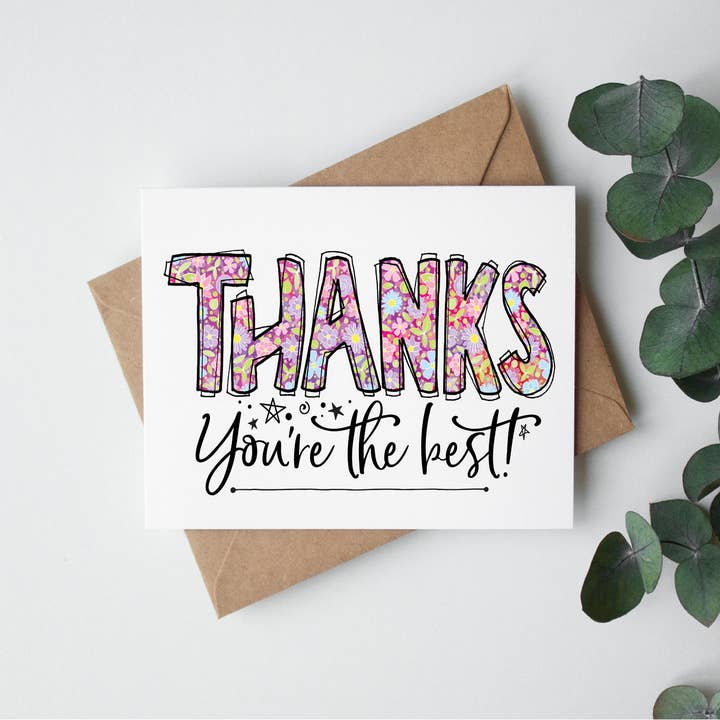 Danke, dass du die beste Grußkarte, 5 „x 7", Box von 6 Stück für den Großhandel von Savannah and James Co