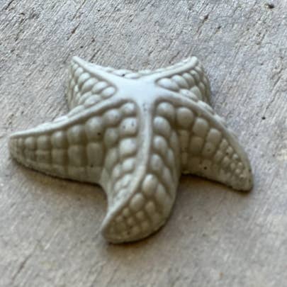 Backyard Stone Art - Wholesale Decorative Tabletop Object - Concrete mini starfish, 3.5" x 1", sea star, nautical decor
