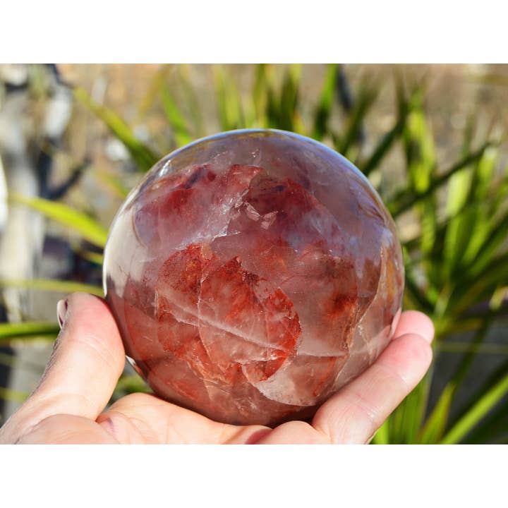 Kaia & Crystals - Wholesale Spiritual Stone/Crystal - XL Fire Quartz Sphere Crystal (65mm - 100mm)5