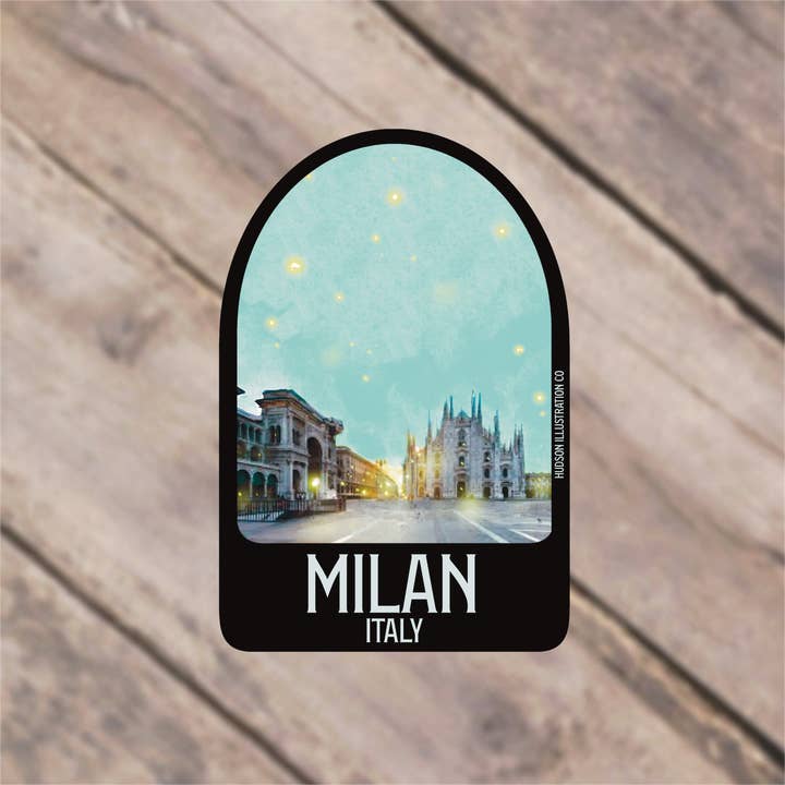 Hudson Illustration Co - About Town Co – Engroshandel Klistermærke – Milan Italien - Vandtæt klistermærke/magnet/tryk/postkort