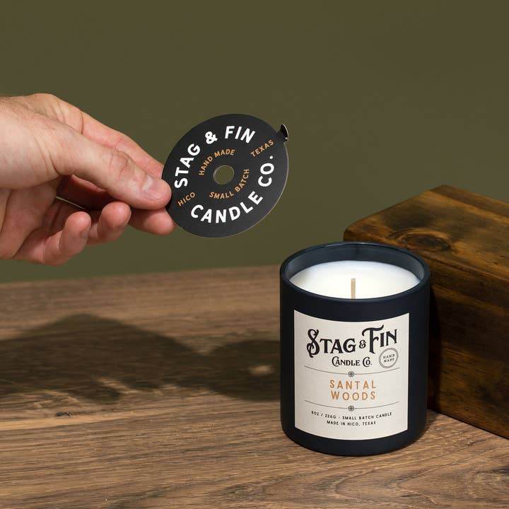 Hico Candle Co. - Vendita all'ingrosso Candela in vasetto - Santal Woods - Candela da 8oz.0