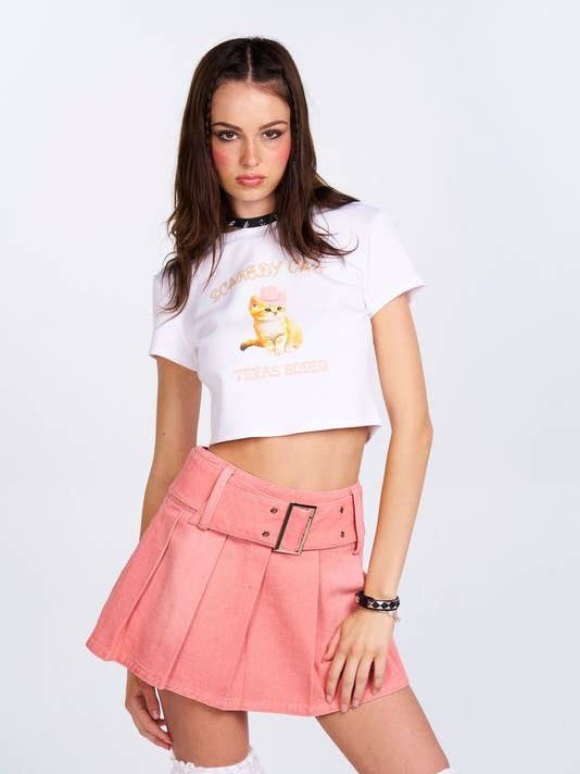 Rodeo Kitty Baby Tee for wholesale by Pretty Damage