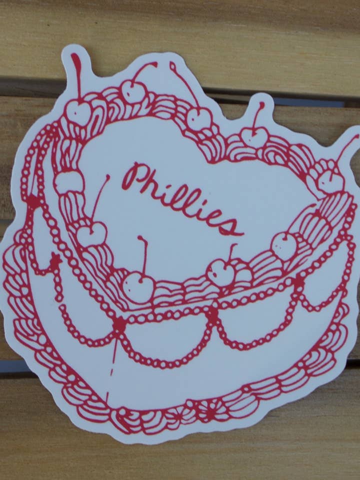 Philadelphia Phillies Cake Sticker for wholesale by Dainty Studios