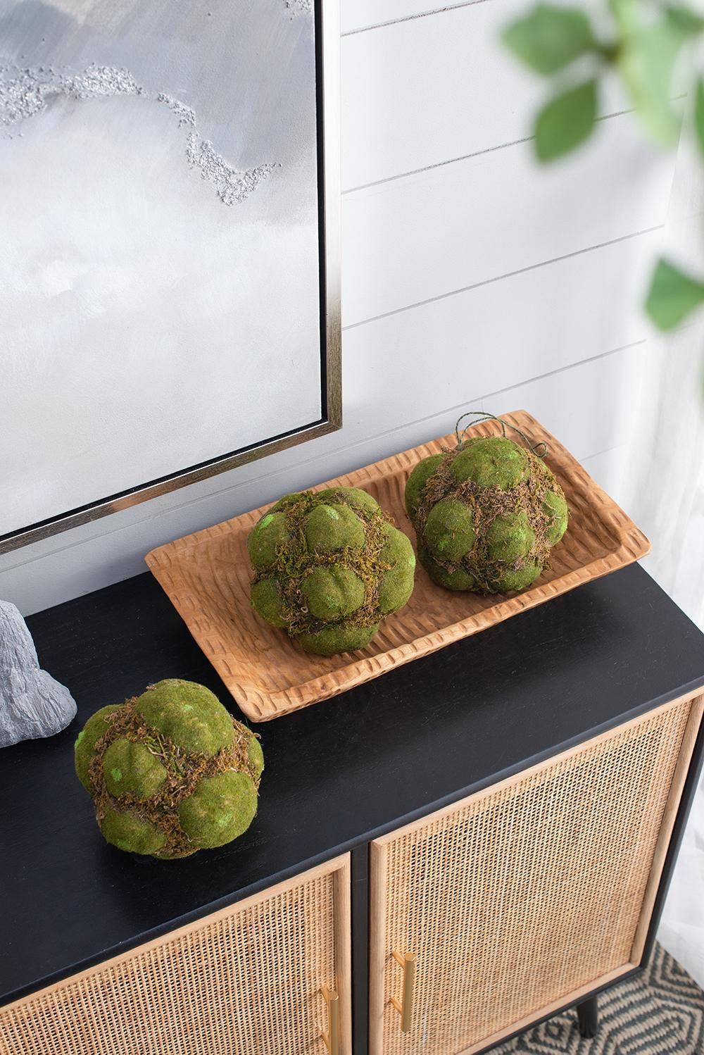 A&B Home Group Inc. - Wholesale Artificial Plant - S/3 D6.5" Artificial Decorative Moss Ball - Green3