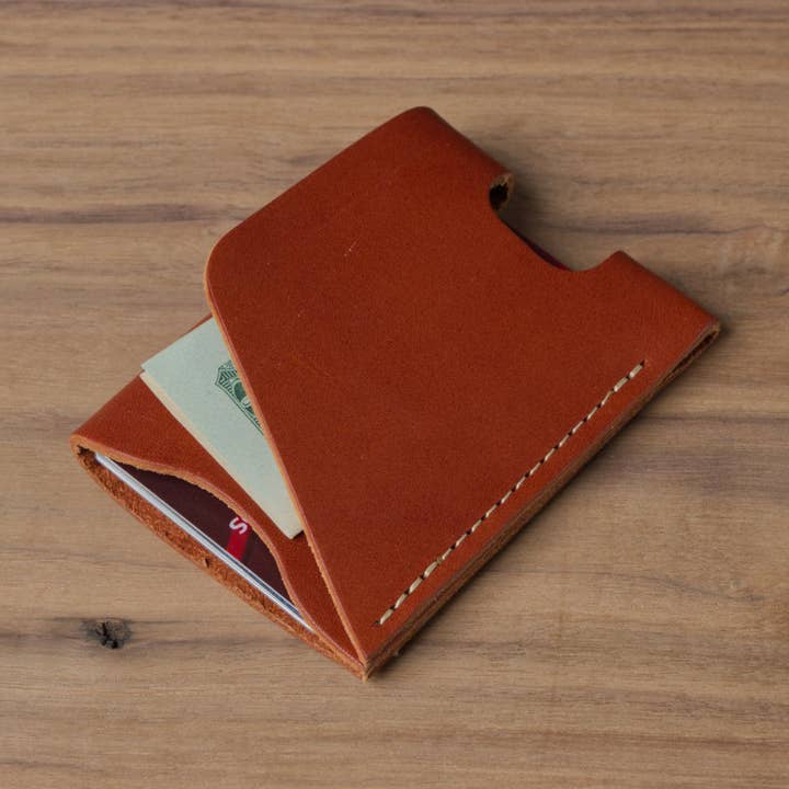 Tracy Minimalist Wallet - Chestnut for wholesale by Coal Creek Leather