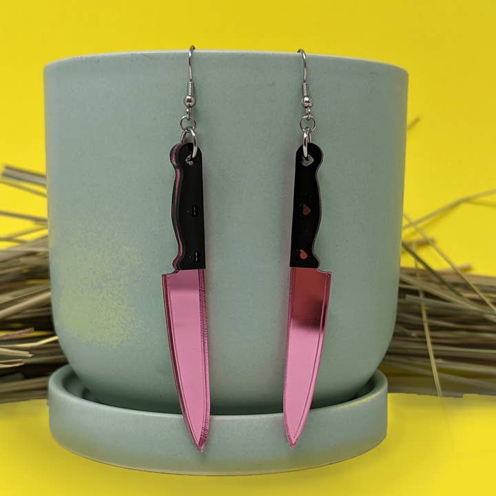 Knife Halloween Dangle Earrings for wholesale by Unpossible Cuts