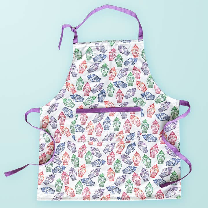 Colorful Ginger Jars Apron for wholesale by Taylor Paladino